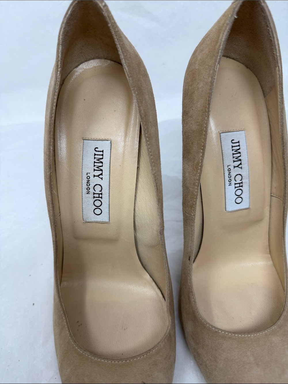 Jimmy Choo Tan Suede Pointed-Toe Stiletto Pumps Size 40 - Picture 3 of 12